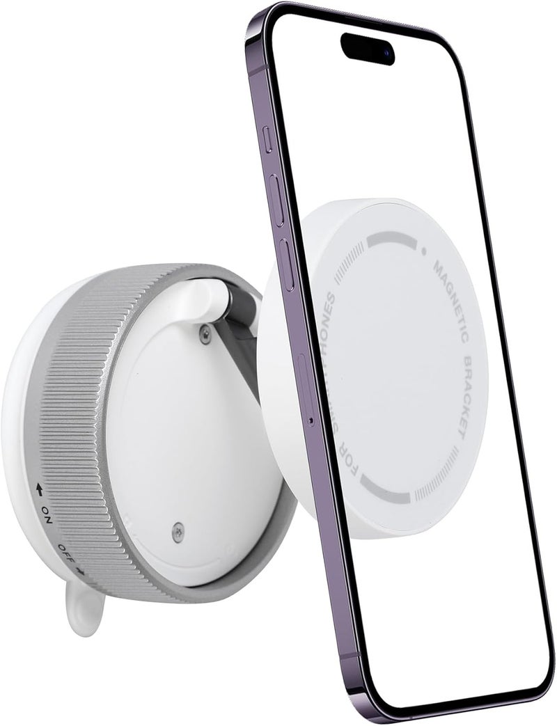 CornrStr Mirror Phone Holder for Shower Compatible w/Magsafe - Foldable Hands-Free Phone Holder for Mirror,Windshield,Shower,Car,Travel,Gym,Portable,Reusable,Instant Suction,Fits Android & iPhone 17 - Image 1